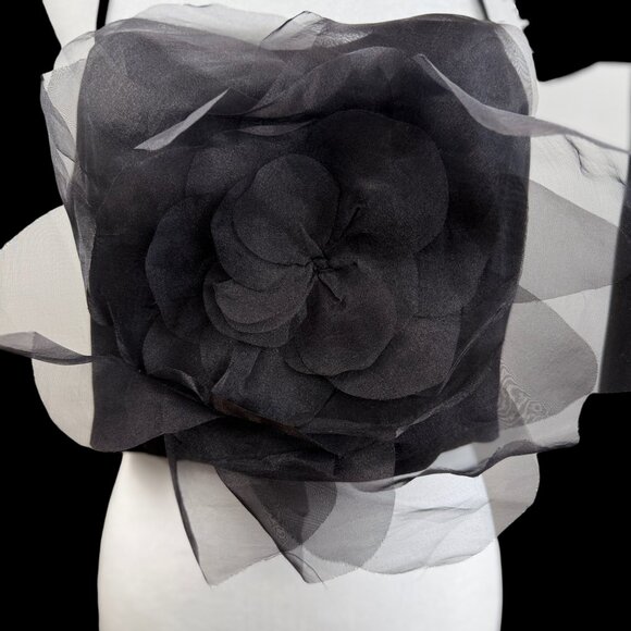 Rachel Zoe Black Organza Floral Top & Slip Skirt Set – Medium - Picture 5 of 9